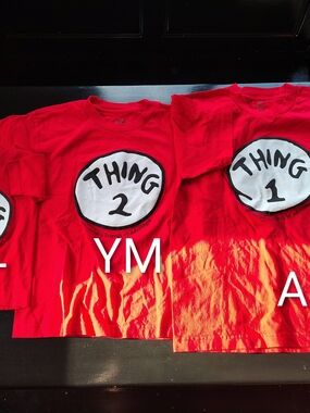 Red "Thing 1,2,4"  T-Shirt Dr.Suess
